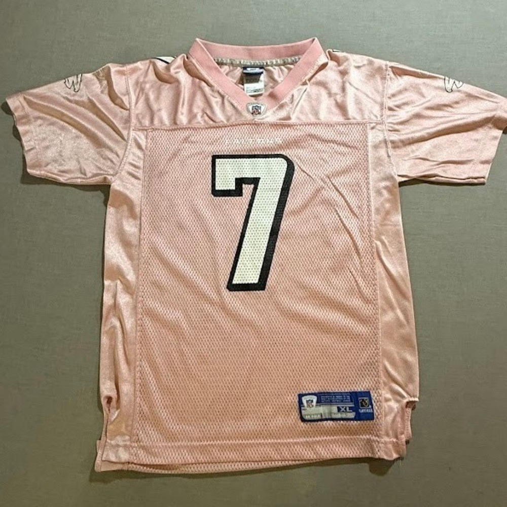 Reebok NFL Pink Michael Vick 7 Football Jersey XL Kids‎ Youth Short Sleeve.